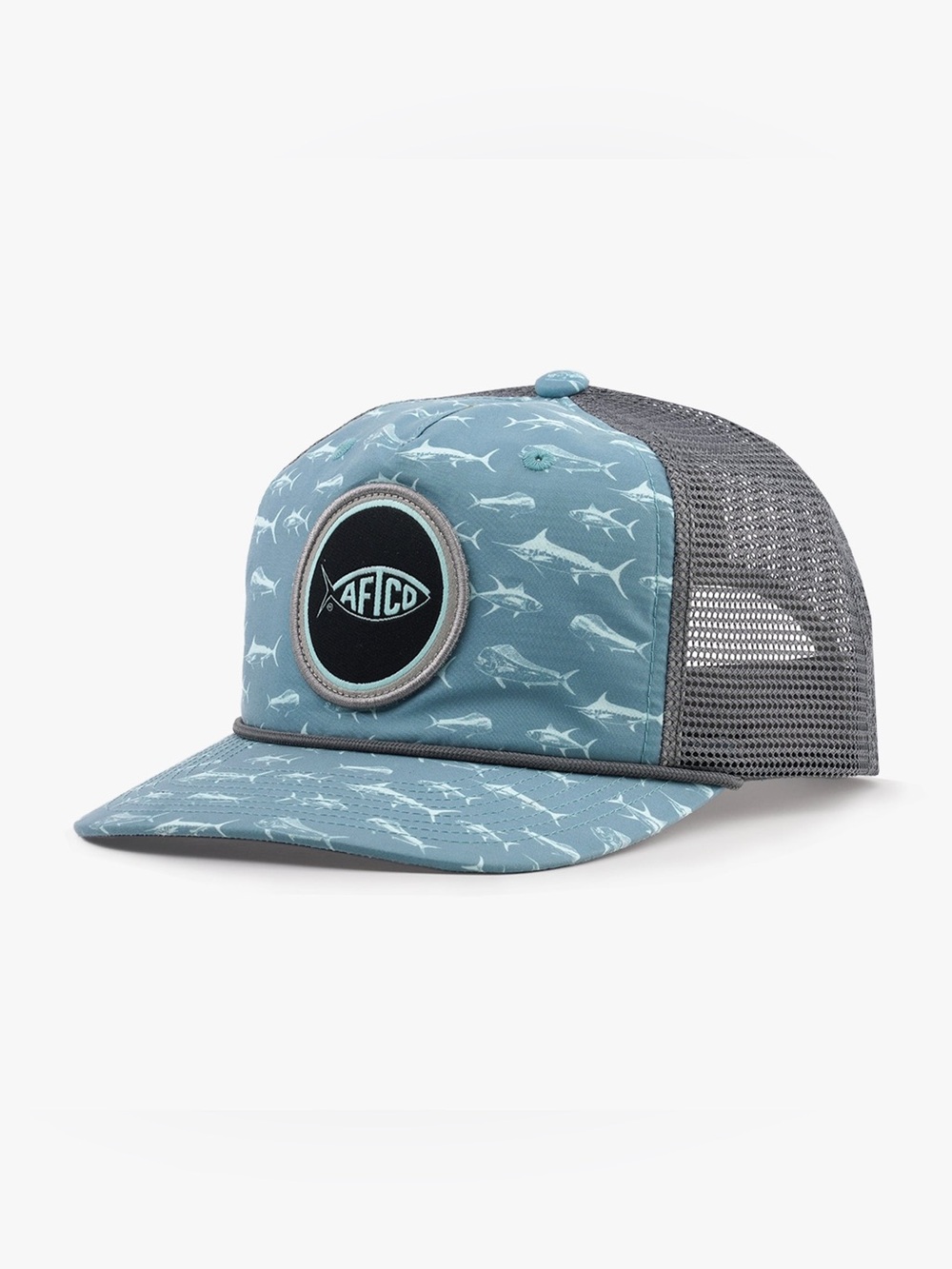 AFTCO Big 3 Trucker Hat Tuna, Mahi-Mahi, Marlin Pattern Fishing Snapback Cap